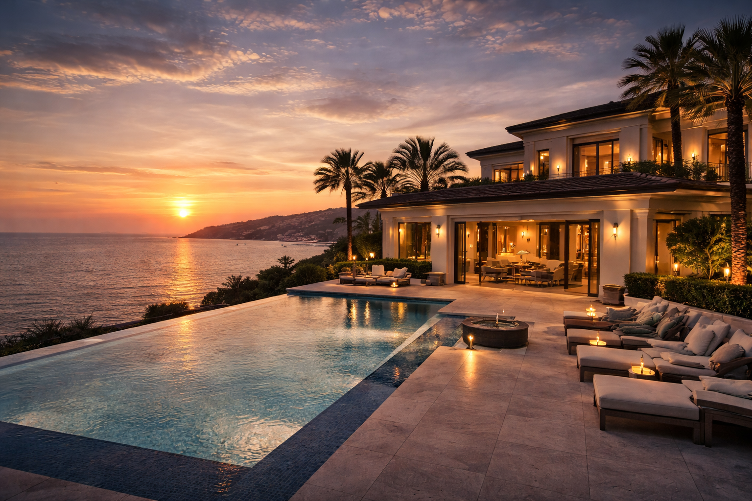 Villa de luxe vue mer coucher de soleil — Jawad Access